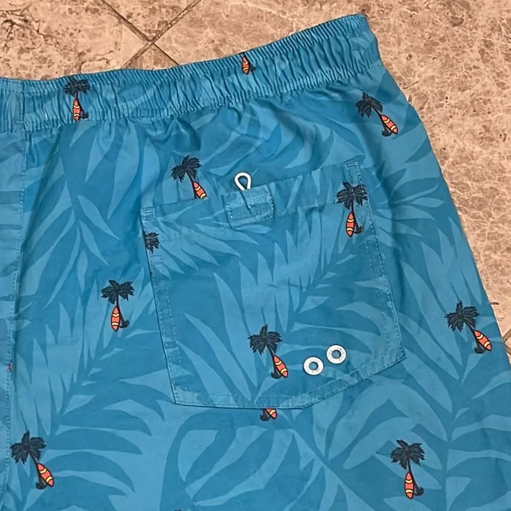 American Eagle AEO Palm Tree Swim Trunks Blue XL